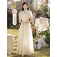 馨瑞缘（XINRUIYUAN）生日礼服女成人礼端庄平时可穿香槟色伴娘服毕业2025新款夏季 香槟色长D款 M 均码