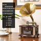 Los Bella Home Retro Phonograph European Living Room Solid Wood Antique Record Player Ornament Model Bluetooth Audio American Simulation Vinyl Record Player Classical Model 1901-American Walnut Rechargeable Model