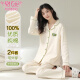 Modal pure cotton pajamas for women in spring and autumn long-sleeved loose large size thin style can be worn on the outside sweet and cute women's home clothing set 12811 L suitable for 100-120Jin [Jin equals 0.5 kg]