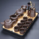Yanhuang Zisha Tea Set Home 2025 New Light Luxury Kung Fu Teacup Teapot Office Teapot Cover Bowl Zisha Baifu Pixiu Pot 9 Pieces