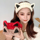 Cartoon cat ear headband for girls, special headband for washing face and applying facial mask, headband for washing, headband, non-slip headwear, 1 kitten hairband - dark brown