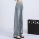 Nanding Yagre pregnant women jeans fashionable loose summer wear tensile loose summer straight wide-leg pants maternity pants summer suit retro blue L 110-125Jin [Jin equals 0.5 kg]