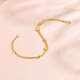 Saturday Fortune Yellow 18K Gold Bracelet for Women Double Chain Four Leaf Clover Bracelet Birthday Gift C0711961 16+3cm
