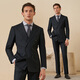 Guillaume de Mons Aojia pure wool double-breasted suit suit men's slim business formal attire professional groom wedding suit complete set for men navy striped top + trousers 185 48