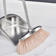 Mandelai Broom and Dustpan Set Sweeping Broom and Dustpan Two-piece Set High-end Stainless Steel Strong and Durable Dust Sweeping Artifact