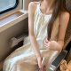 Ershanji vestido de cuello dulce hada pequeña falda casual falda casual estilo perezoso sin mangas sin mangas de falda larga vestido de albarico