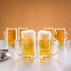 CLITON glass beer mug with handle beer mug bar restaurant large capacity 410ml drink cup juice cup 6 pack