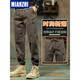 Cotton Herbst Casual Hosen Herren 2024 Neue Modemarke Lose dicke dicke Sporthosen Herren Spring- und Herbststil 689 Schwarzer regulärer M 90-110jin [Jin entspricht 0,5 kg]