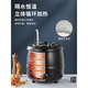 Cantonese Warm Soup Pot Commercial Stainless Steel Electric Heating Insulated Soup Pot Hotel Breakfast Buffet Warm Porridge Pot Warming Soup Stove 13L Drum Type Black Soup Pot Small Mouth Lid 201 Liner