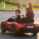 Cool Sun Maserati authorized two-seater electric remote control toy car for babies and children, four-wheeled swing sports car for adults and children, 24V roasted red + light sound motor + soft wheel leather seat remote control