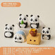 Collection of cute giant panda small ornaments, cute panda doll desktop small ornaments for classmates to give birthday gifts for children, happy panda (set of 7) + gift box + light string