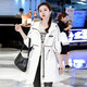 Chu Xin 2025 Frühlings- und Herbst-Neue Frauenkleidung Mode koreanische Version für Frauen lässig locker schlanker Windbreaker-Frauen mit mittlerer Länge für Frauen Military Green L (120jin [Jin entspricht 0,5 kg] -135jin [Jin gleich 0,5 kg])