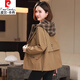 Pierre Cardin women's short coat spring and autumn casual popular tops new small high-end European windbreaker mom style khaki L is about suitable for weight 121-132Jin Jin is equal to 0.5 kg