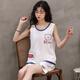 Commandant Xiong Summer Pyjamas Summer 2022 NOUVEAU COTON PURT PURS SOLEST SOLEST SOSSENDRE LA LA LIGNE DE LA TAILLE COMMISSE SÉMINE VELLEMENT SUMBRE FEMMES WJ9856 M CODE 75-90JIN [Jin est égal à 0,5 kg]
