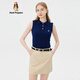 Hush Puppies【舒适全棉】暇步士女装秋季复古休闲纯棉绞花针织背心吊带 196深蓝 M