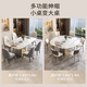 Shanglin Chuntian Rock Table and Chair Combination Telescopic Storage Multi-function Round Table Family Dining Table Small and Medium Apartment Dining Table Bright Snow Mountain White + 699 Chair Gray 1.3 meters One table and four chairs