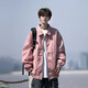 OEMG American retro leather jacket men's spring and autumn summer trendy brand large size loose youth couple work jacket clothes black XL [recommended 110-125 Jin [Jin equals 0.5 kg]]
