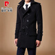 
Pierre cardin woolen coat men's mid-length spring and autumn 2025 new windbreaker thickened men's woolen coat trend black L
