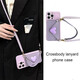 Glazed shells Suitable for Honor 400 mobile phone case 300 simple ultra tilt span 200pro monster 100pro coin wallet 90gt wrist lanyard 80pro anti-fall 70se lanyard 60 smooth purple shell + Kulomi change card bag + leather crossbody rope Honor 30 Plus