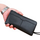 
BARNOROO Long Zipper Real Cowhide Small Handbag Men's Wallet Soft Leather Mobile Phone Bag Summer Multi-Function Clutch Men's Black Small (Size: 20*10)