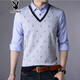 
Playboy spring long-sleeved T-shirt men's cotton T-shirt middle-aged and young people's large size T-shirt base shirt men's thin fake two-piece clothes autumn clothes 3878 red 165/M