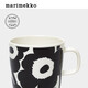 Marimekko New Year's gift Unikko You Ni can print Nordic Finnish mug 400ml home dining porcelain black, white (400ml)