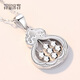 Misu pt950 platinum abacus pendant for women platinum lucky bag pendant double-sided car flower laser beads Christmas gift weight 4.0-4.2 grams + delivery silver chain + blue silk gift box