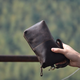 Kadi She Crazy Horse Leather Clutch Men's Cowhide Long Wallet Genuine Leather Simple Hand Grab Bag Large Capacity Hand Carrying Retro Wallet Crazy Horse Leather Elephant Pattern Brown