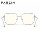 帕森（PARZIN）防蓝光眼镜女 时尚金属大框修颜显脸小护目镜防辐射眼镜男PZ15828 银灰色