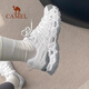
Camel Qingyan hiking shoes breathable non-slip wear-resistant hiking sports shoes for men in summer 2025 new women's outdoor shoes F14B693073B white gray, men's secret web version 42