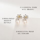 Jingrun Dandelion white drop-shaped freshwater pearl earrings for girls, a birthday gift for mom, lover, girlfriend, best friend