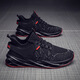 GUQIAN summer breathable men's shoes 2025 new shoes men's mesh shoes sports running casual and versatile black trendy shoes black and blue 42 (260mm)