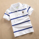 Ropa para niños Camiseta de manga corta Camiseta de verano para niños Camiseta de rayas de solapa de solapa infantil de manga intermedia