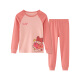 Red bean children's pure cotton autumn clothes and autumn pants suit men and women medium and large children autumn and winter low round neck thermal underwear Class A cotton sweater cover H4M1048 deep powder 150