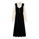 St. Paul's French Hepburn small fragrance fake two-piece knitted dress for women autumn and winter 2025 new temperament long skirt spring and autumn fake two-piece dress S size