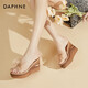 Zapatillas de Daphne para mujeres con cuñas con sandalias espesas tacones altos transparentes para mujeres 4023303137 Champagne 37