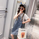 Little Gudu Bear Children's Clothing Girls Summer Dental Pants Skirt Set Short Sleeve T-shirt Children's Clothing Two-piece Girl's Dress White 120