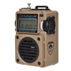 Hanrongda 701 Multifunktionsfunk-Radio-Upgrade-Version Multi-Band-Bluetooth-Plug-in-Karte Kleiner Audiouhr Steuerungsschalter großer Lautsprecher Wüstengelb Standard: Ladekabel + Lanyard + Speichertasche