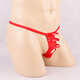 Männer sexy Unterwäsche für Männer für die schwarze Front-Eröffnung von Männern Eröffnungsleder T-Pants Sex Unterwäsche für Männer Tanga Red One Size