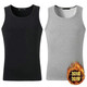 Cexi thermal vest men's underwear vest solid color plus velvet thickened winter vest base sleeveless underwear to keep warm black + dark gray XL - recommended 110-130Jin Jin is equal to about 0.5 kg