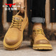 Bull Family Herrenschuhe Frühling neuer britischer Stil lässige Lederschuhe Retro Big Toe Workwear Schuhe Herren trendy Low-Top Martin Boots gelb [Four Seasons GN123101551] 41 (Standard-Sportcode)
