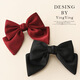 Lingmeng simple bow hairpin, half-tied top clip at the back of the head, ponytail clip, spring hairpin, elegant headwear, burgundy 1 piece