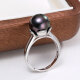 Demi jewelry round eyes strong luster Tahitian black pearl ring 925 silver