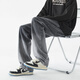 GENIOLAMODE jeans men loose straight pants men American retro trend gradient trousers men teenagers versatile wide-leg black gray-5009 XL