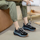 
Su Feifei, Daddy Shoes, new summer products, comfortable and absorbent film-soled trendy shoes for women, Internet celebrity Korean version, deconstruction of versatile sports casual shoes 9902-Deep Sea Blue 37