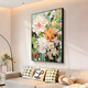 Long time no see green small fresh living room decoration painting abstract floral texture hanging painting sofa background floor painting