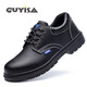 Junbu Labor Protection Zapatos de trabajo para hombres PLACA DE ACERO DE ACERO CABEZA DE ACERO ANTI-SMASH, Anti-Surgiry y Rubiería de goma resistente al desgaste Modelo de compra de cuero de vaca 41 41