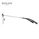 Bolon Tyrannosaurus-Brille Wang Hedi Das gleiche 25-jährige neue Produkt Myopia Gläsers Rahmen Titanium Augenbrauenrahmen kann mit BA7009 B15 Mattschwarz Silber/Halbgloss mattes schwarzes Einzelrahmen abgestimmt werden