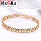 Shanguan 18K gold bracelet for women au750 color gold three-strand car flower bead braided bracelet luxury girl birthday Chinese Valentine's Day gift