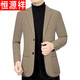 Hengyuanxiang high-end brand spring and autumn casual suits for men, spring and autumn new business casual woolen woolen suit jackets, black 78811FL 175/L
